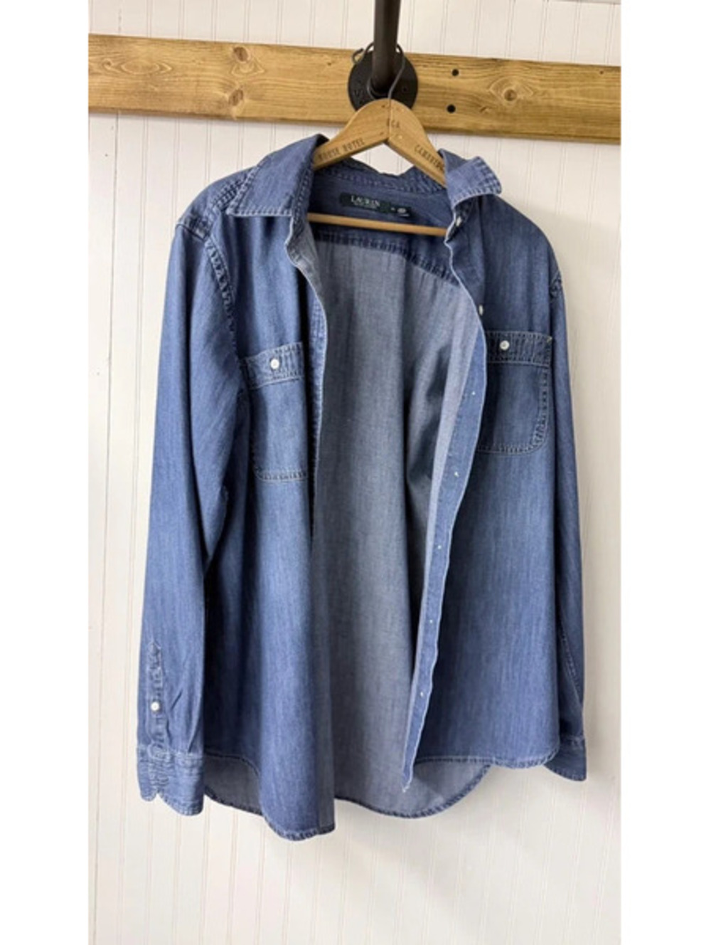 Lauren Ralph Lauren long-sleeve denim button-up shirt size xl western